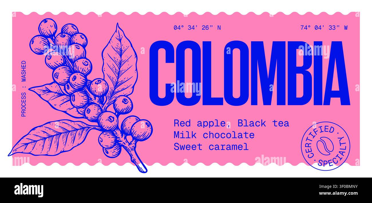 Coffee bean branch. Label, tag Stock Vector