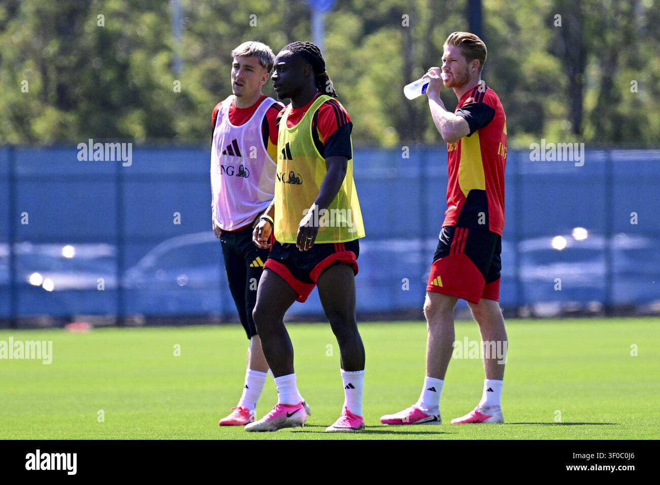 Kevin Renton Belgium's Alexis Saelemaekers, Belgium's Jeremy Doku and Belgium's ...