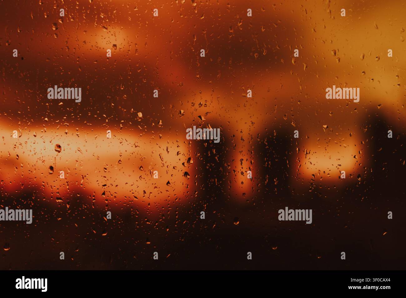 texture of raindrops on a window Stock Photo
