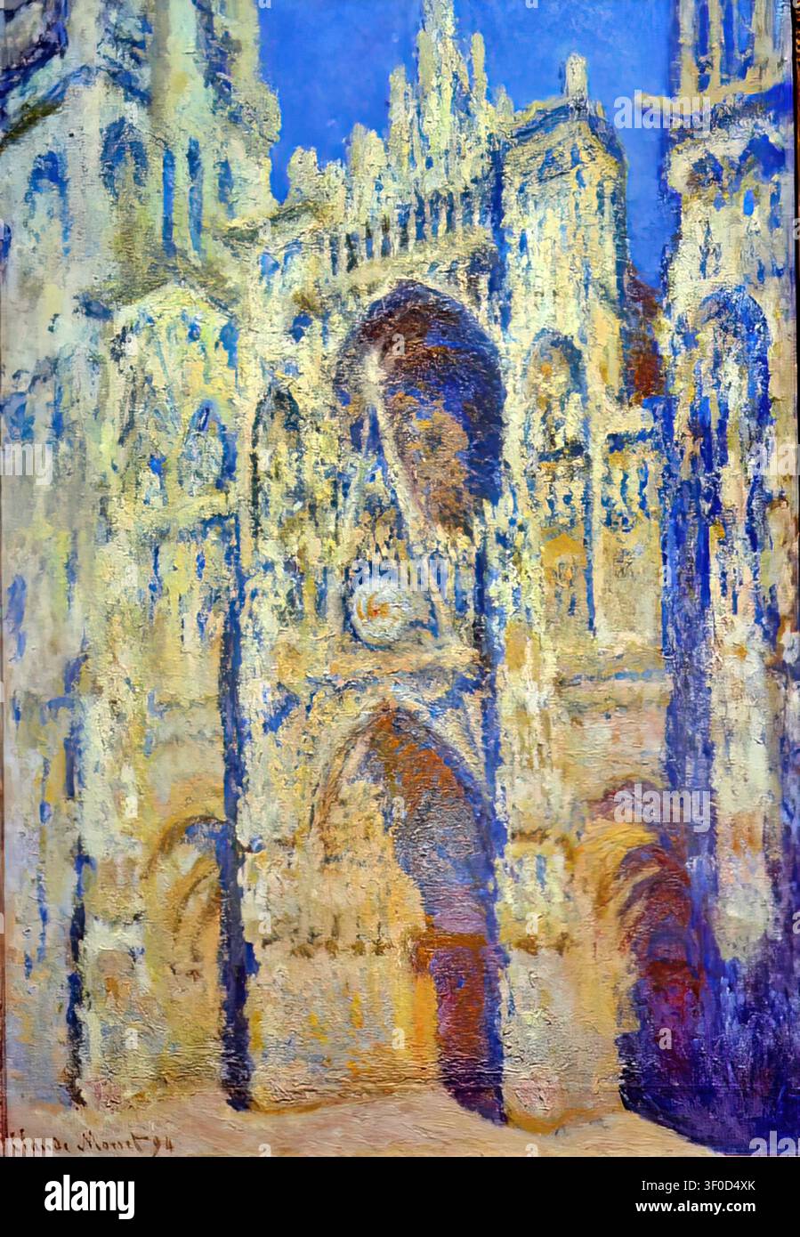 Rouen cathedral portal sunlight claude hi-res stock photography