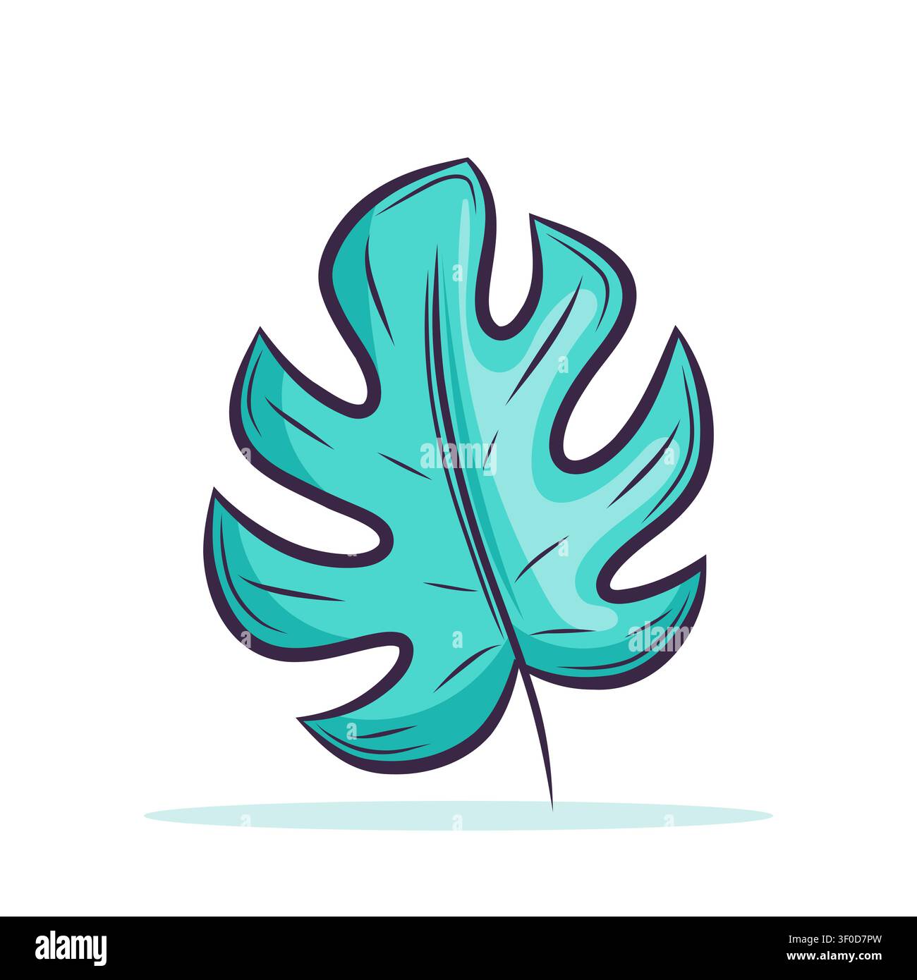 Vector illustration of a tropical monstera leaf Stock Vector