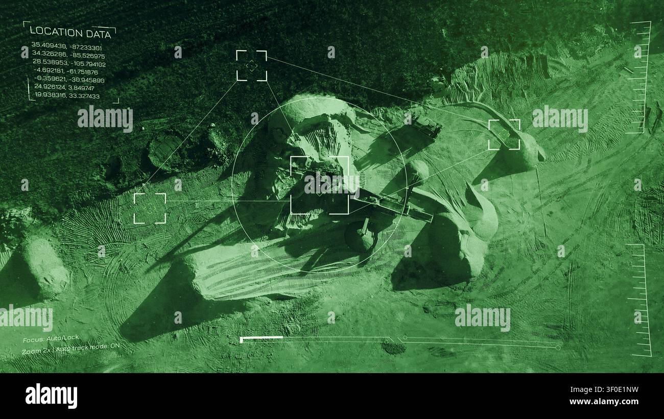 Surveillance operation using facial recognition technology at a remote location Stock Photo
