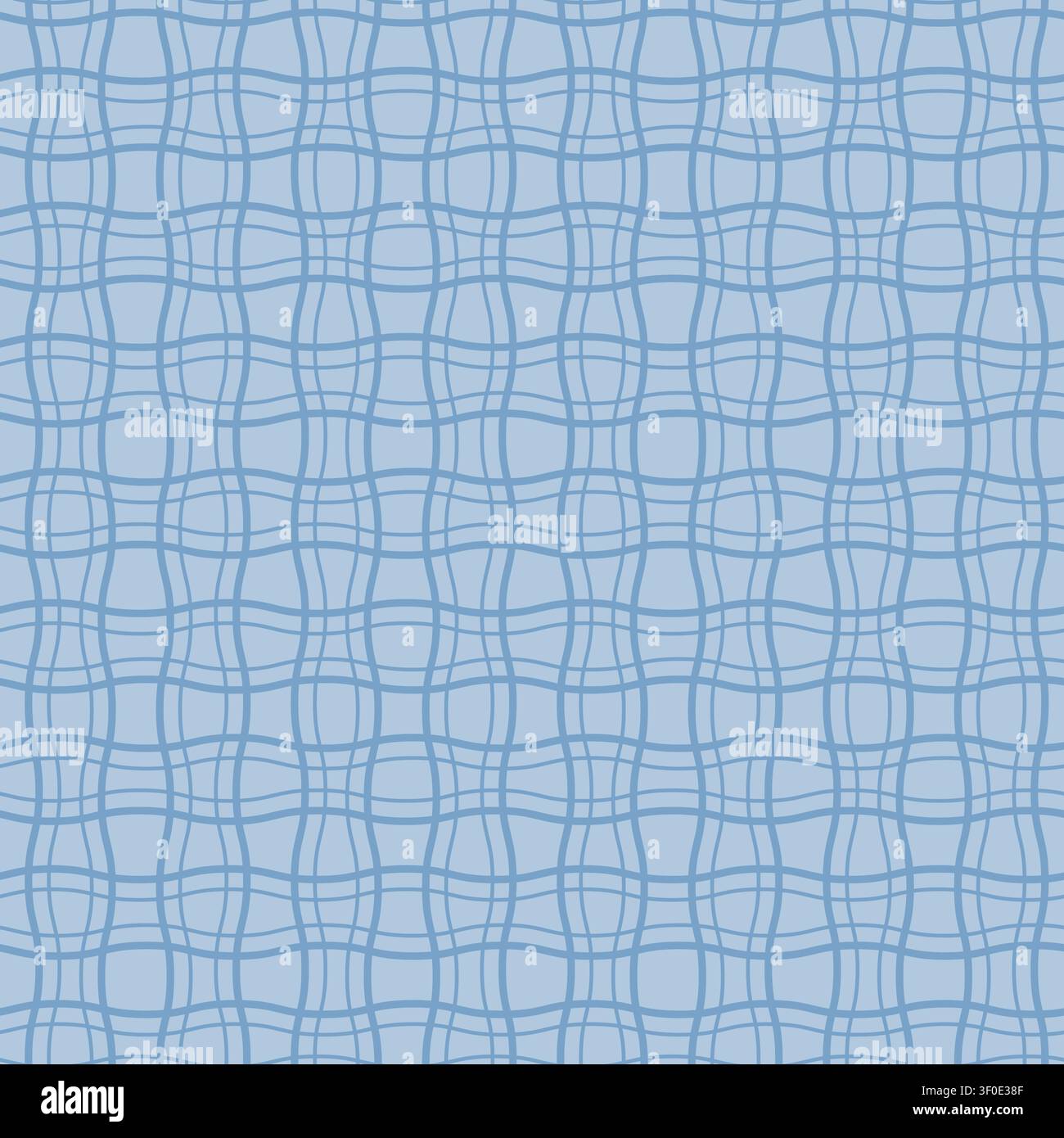 Blue Wavy Grid Plaid Vector Pattern Stock Vector