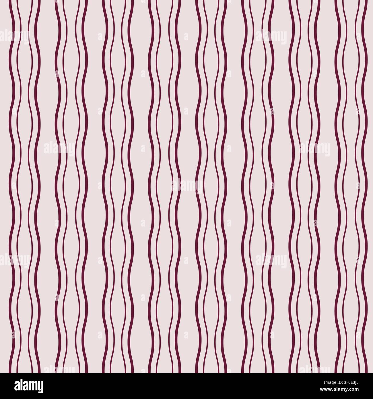 Burgundy Wavy Vertical Line Vector Art Stock Vector