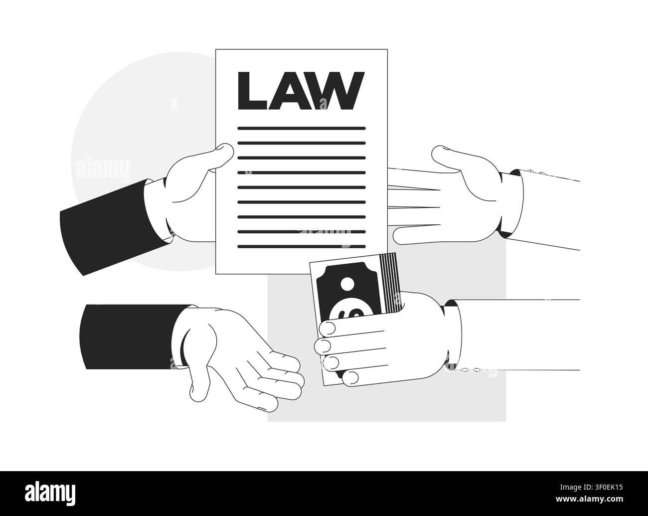Lawmaking manipulation line illustration concept Stock Vector