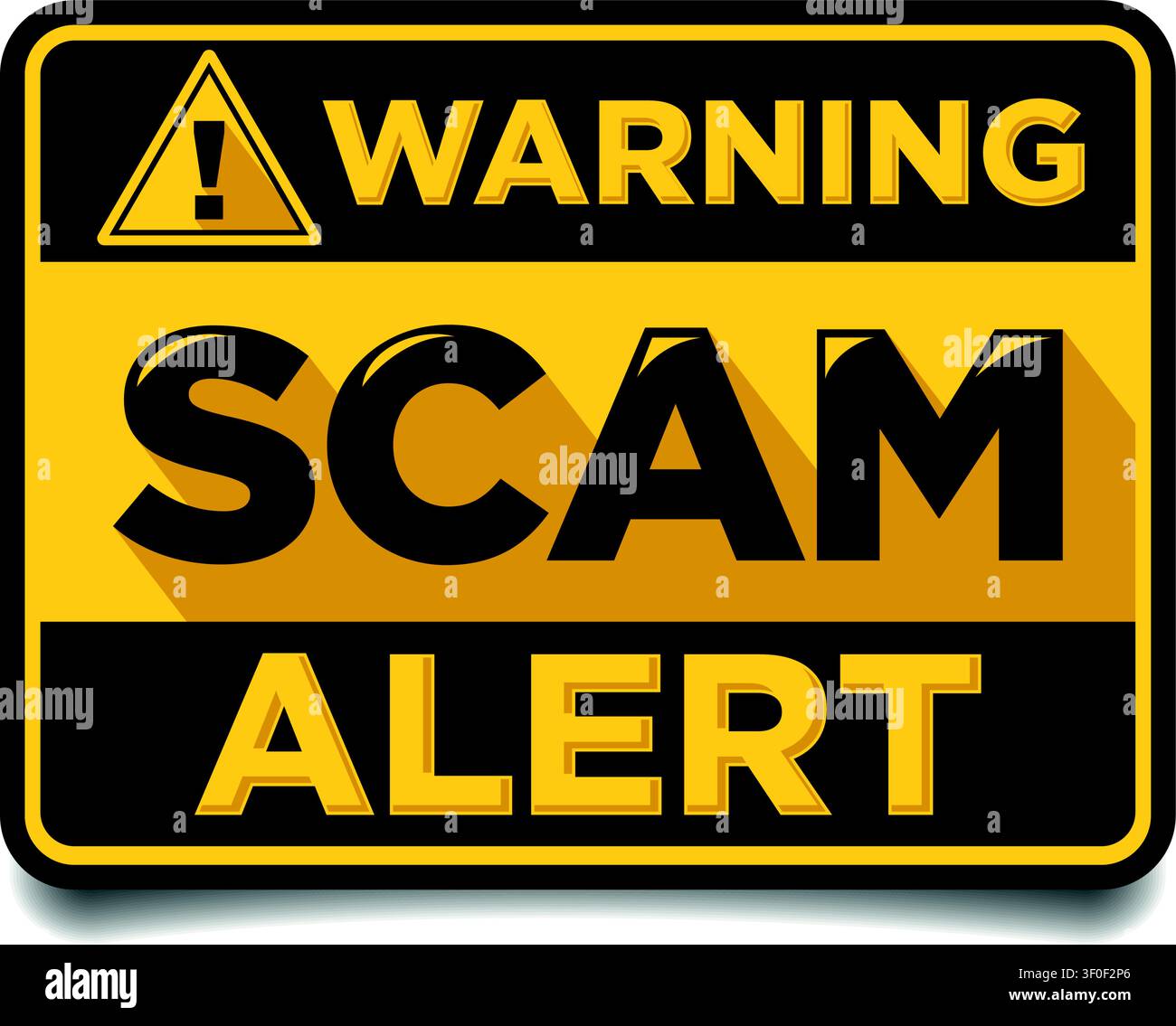 Scam alert warning sign. Data Security System Danger Alert. Vector on transparent background Stock Vector