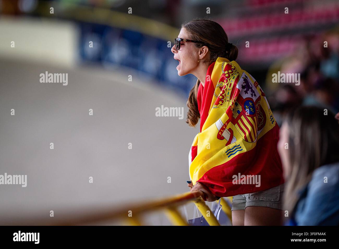 Cycling Fans [supporters] ? Querformat - quer - horizontal - Landscape - Event/Veranstaltung: UEC Track Cycling European Championships 2026 U19/U23 - Category/Kategorie: Cycling - Track Cycling ? European Championships - Location/Ort: Europe - Germany - Brandenburg - Cottbus - Lausitz Velodrom - Discipline: . - Category: Elite Men/Women - U19/U23 - Distance: . m - Date/Datum: 07.07.2026 ? Tuesday ? Day 1 - Photographer: ? Arne Mill - frontalvision.com Stock Photo
