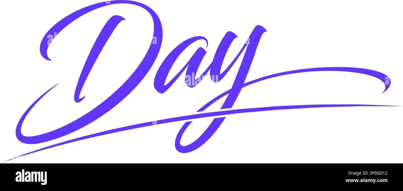 Cursive Day Text Effect Day typography Stock Vector