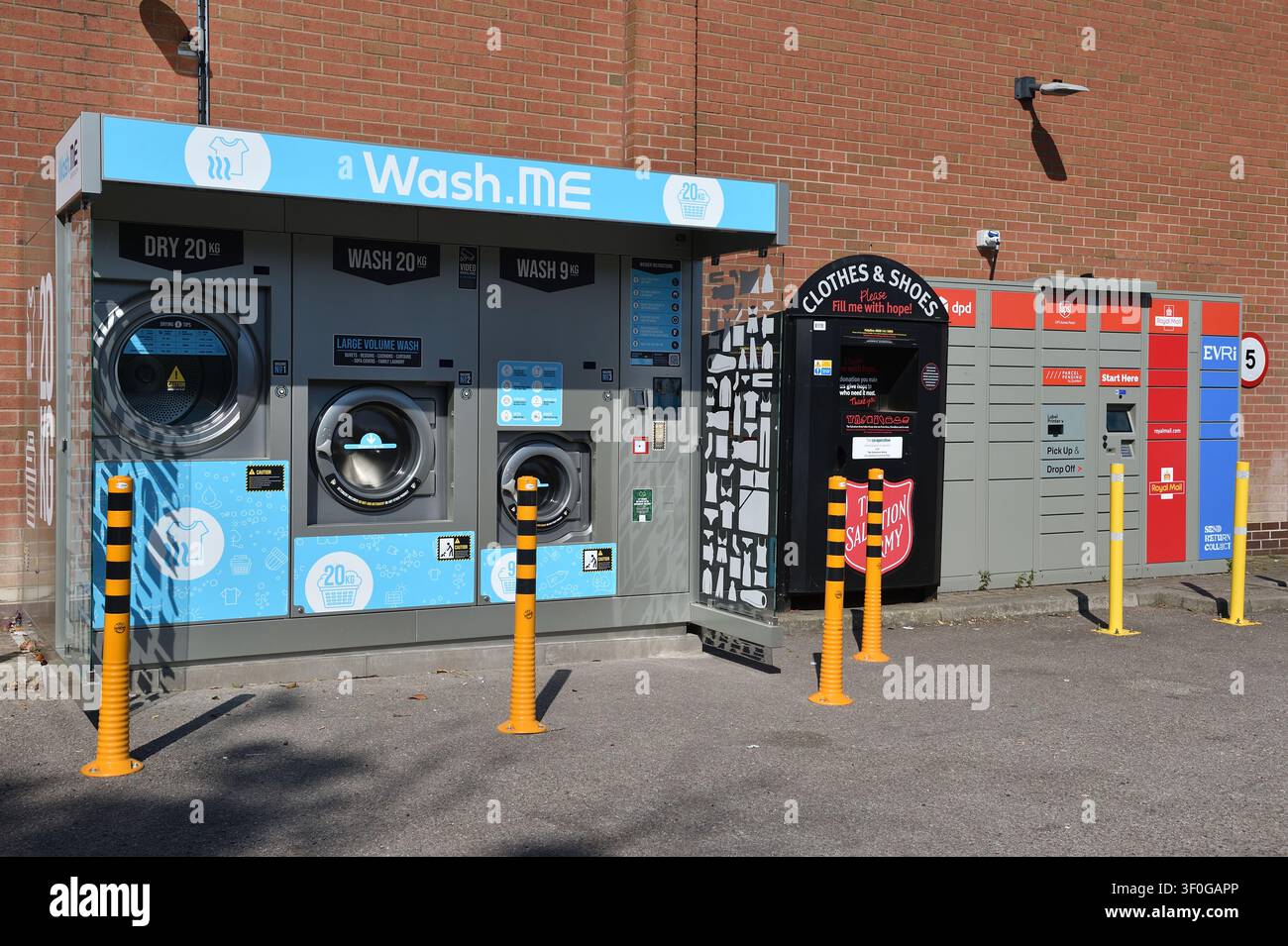 Wash Me Outdoor Laundry Washing Machines , UK Stock Photo