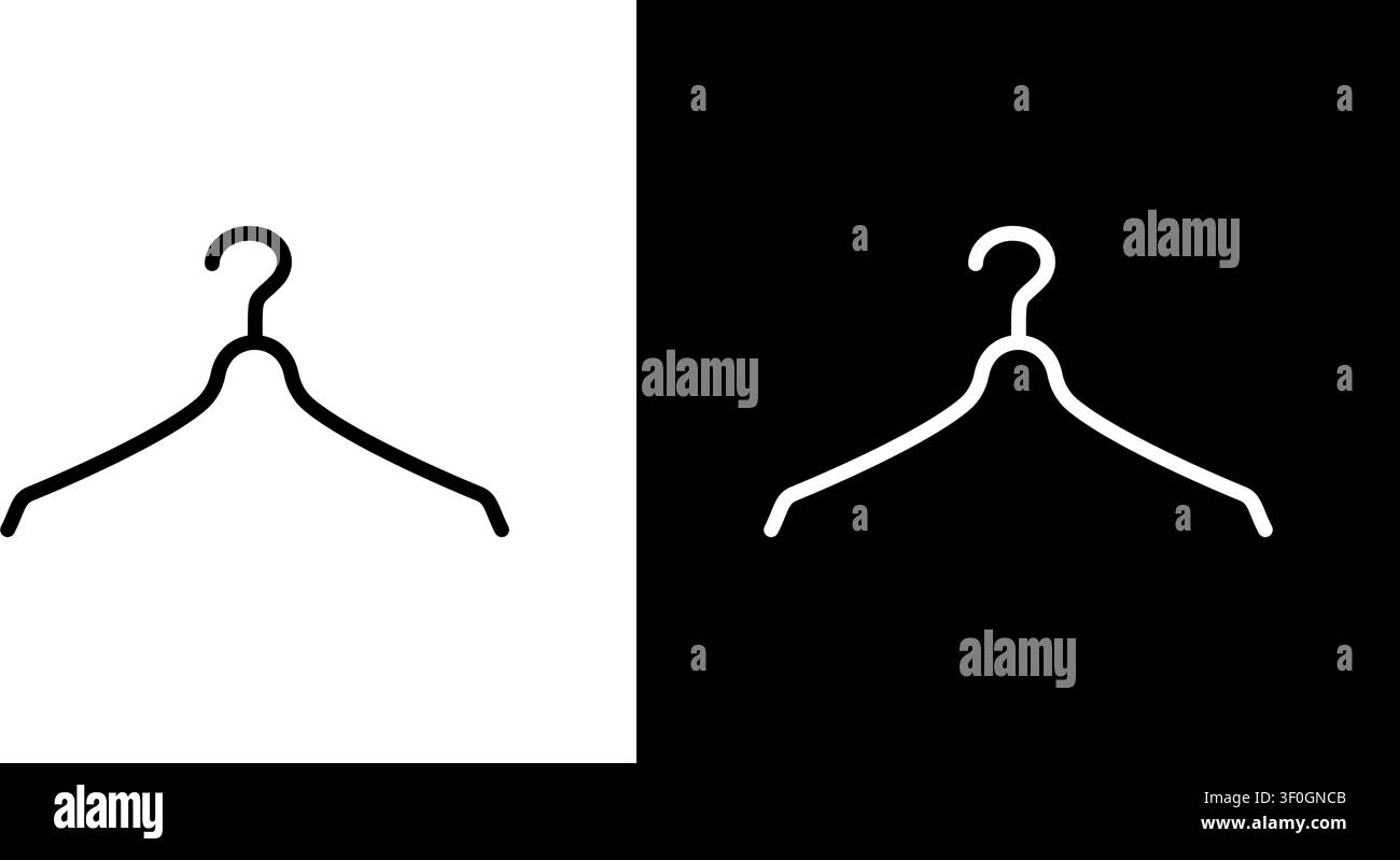Clothing Hanger Line Icon Set. Wardrobe Organization And Garment Storage Outline Symbol Collection. Fashion And Retail Display. Editable Stroke Stock Vector