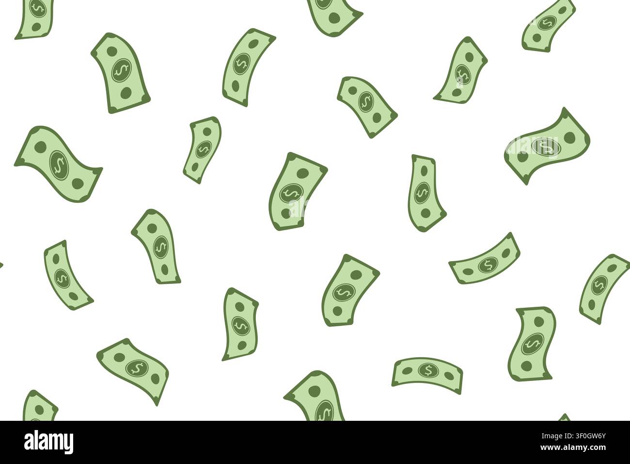 Seamless pattern with falling dollar bills Stock Vector
