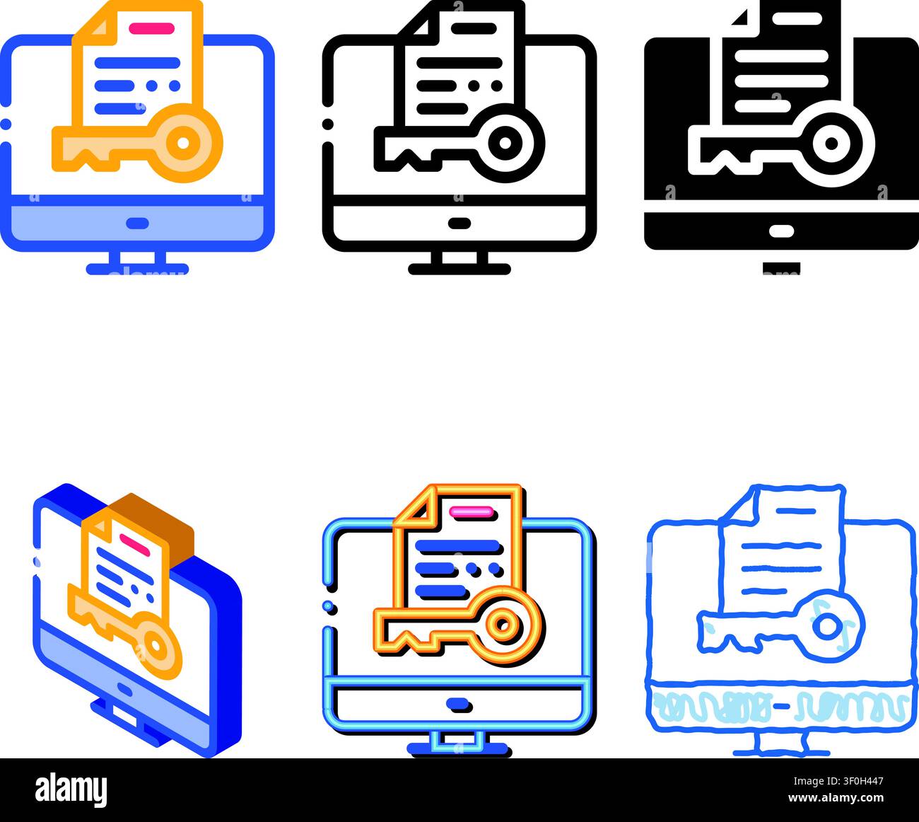 Secret Documents in Computer Icon Vector. Outline Secret Documents in Computer Sign. Isolated range Contour Symbol Stock Vector