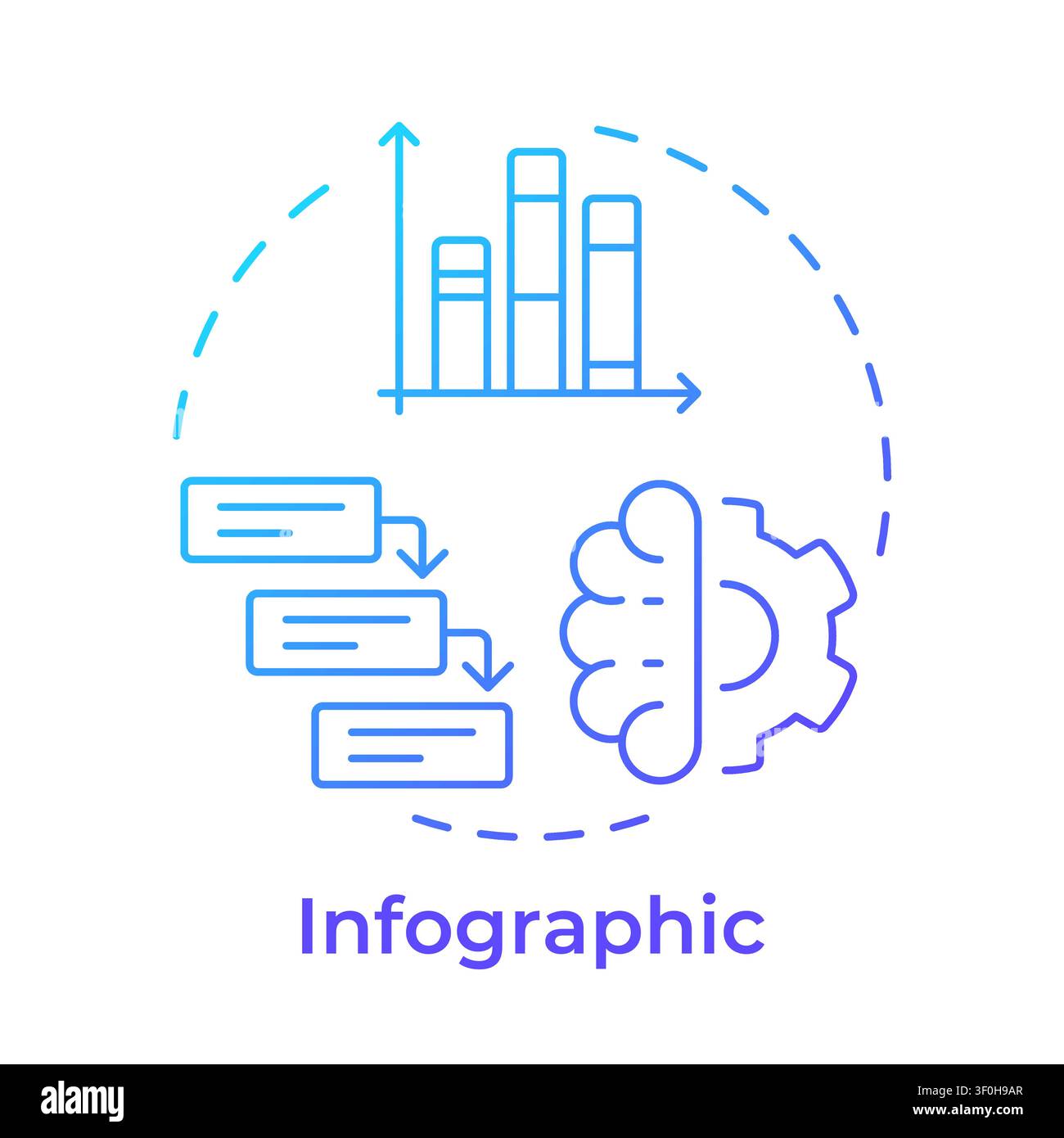 Infographic blue gradient concept icon Stock Vector