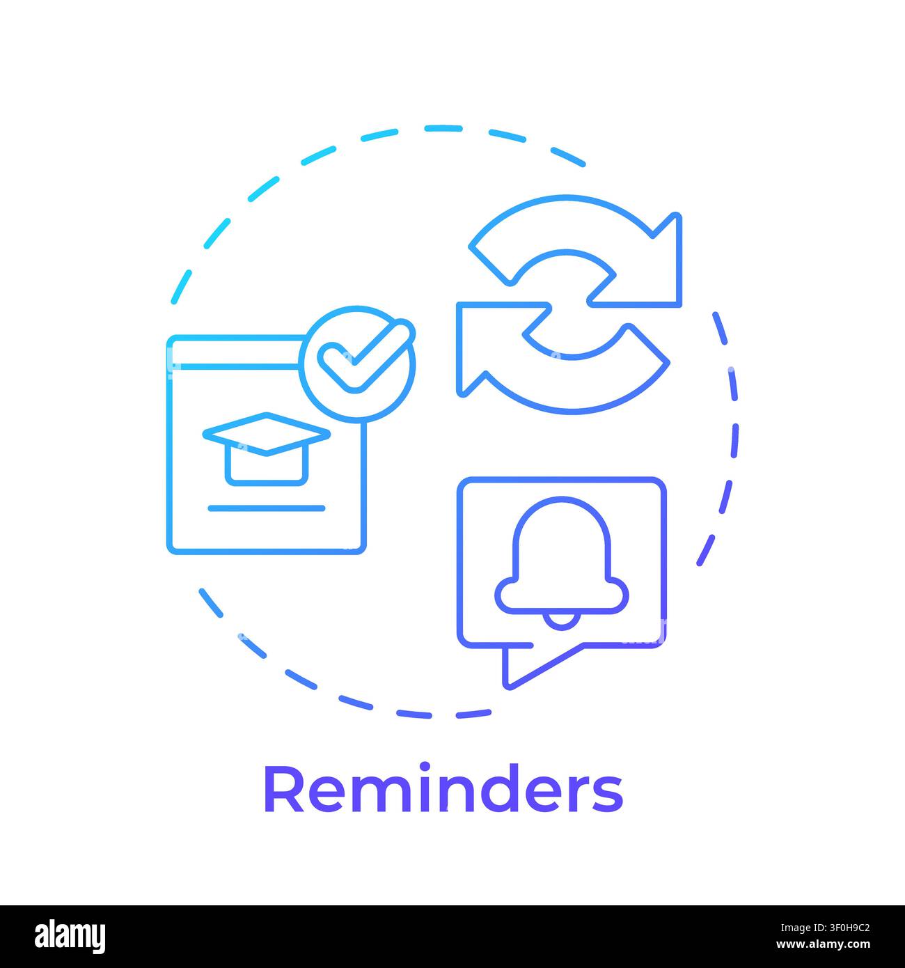 Reminders blue gradient concept icon Stock Vector