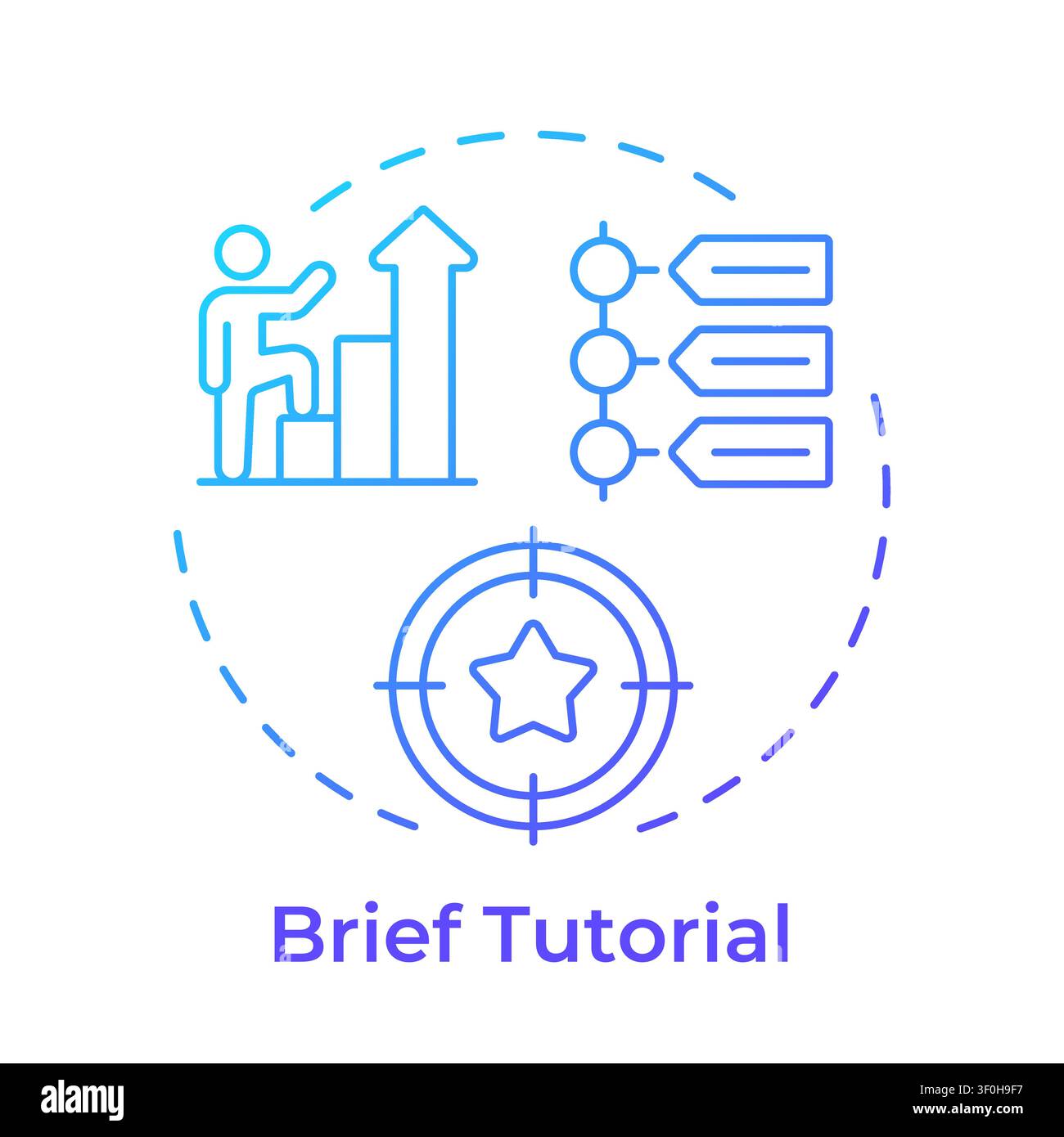 Brief tutorial blue gradient concept icon Stock Vector