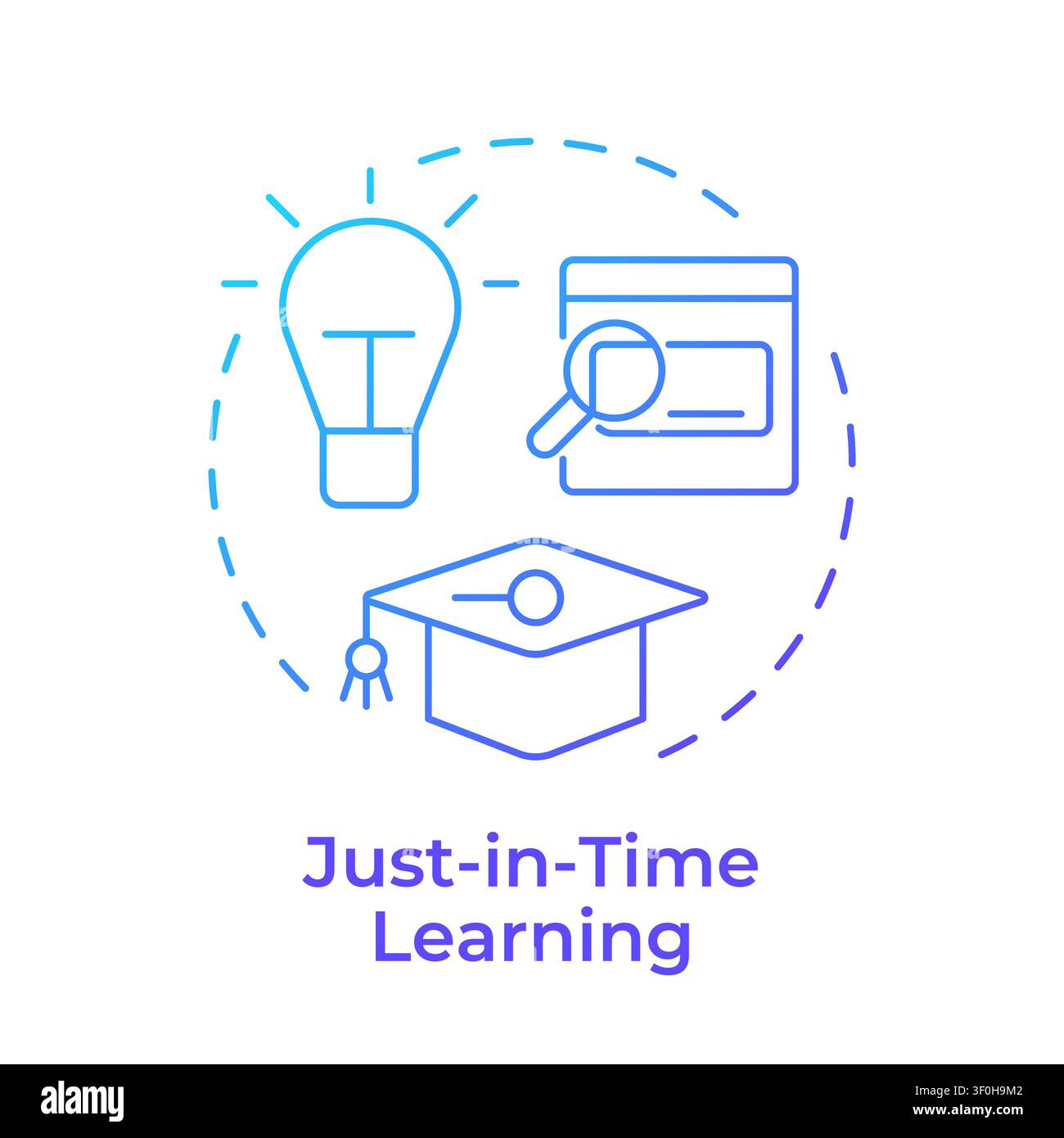 Just-in-time learning blue gradient concept icon Stock Vector