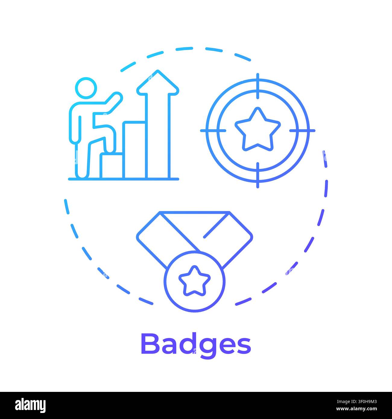 Badges blue gradient concept icon Stock Vector