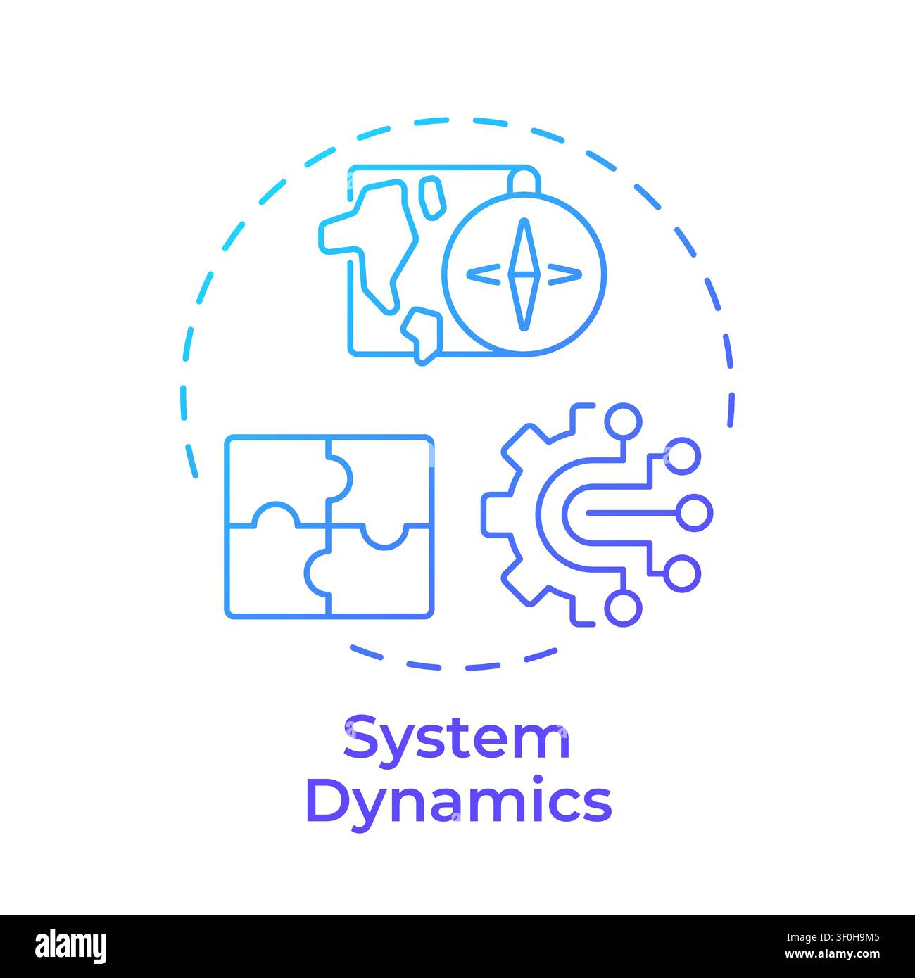 System dynamics blue gradient concept icon Stock Vector