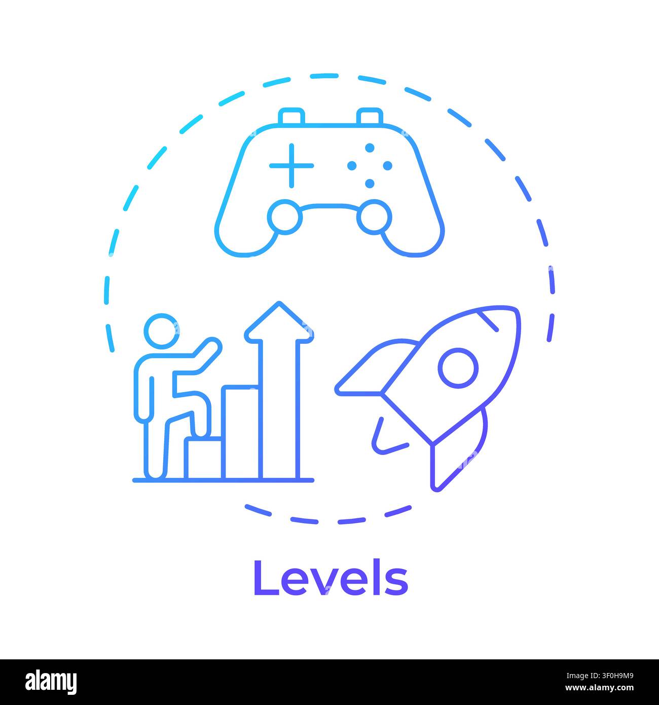 Levels blue gradient concept icon Stock Vector