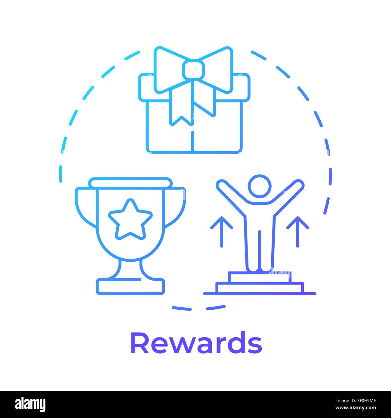 Rewards blue gradient concept icon Stock Vector