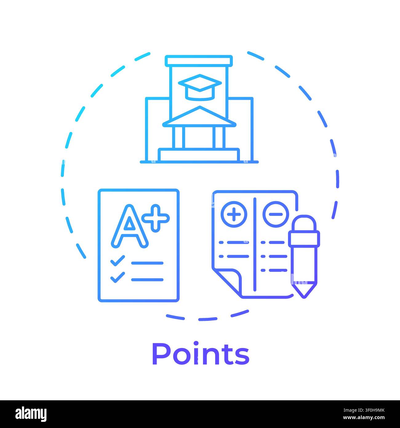 Points blue gradient concept icon Stock Vector