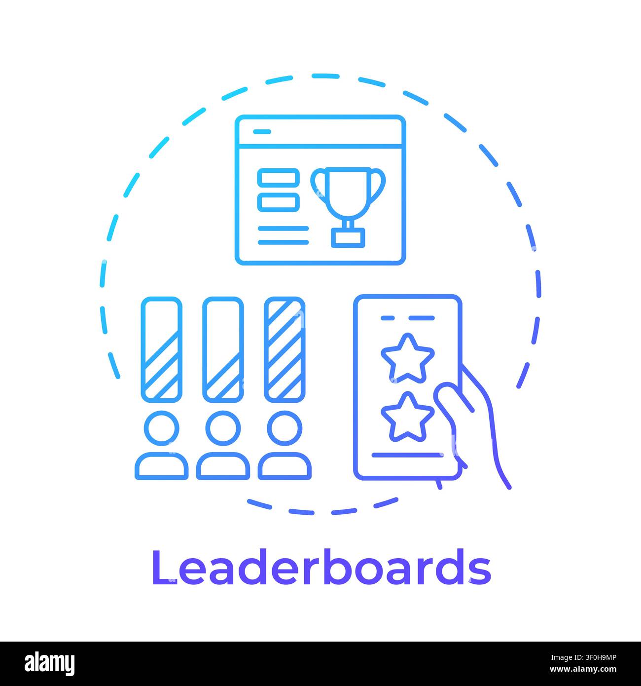 Leaderboards blue gradient concept icon Stock Vector