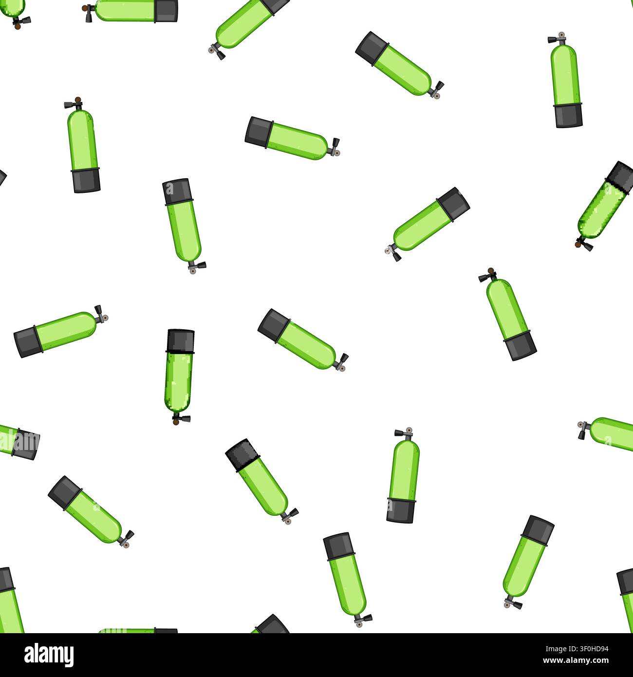 pattern oxygen diving cylinder cartoon. tank compressed, black diver, isometric realistic oxygen diving cylinder sign vector Stock Vector