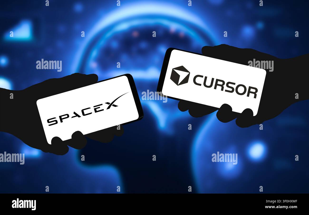 Spacex and Cursor Stock Photo