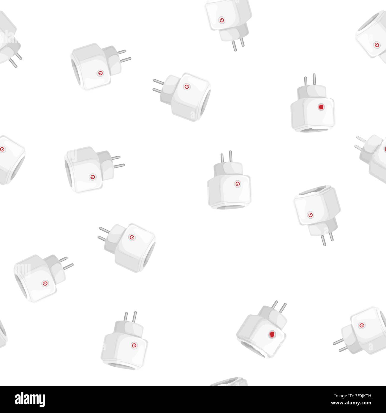 pattern electric smar plug cartoon. electric smar plug sign vector Stock Vector