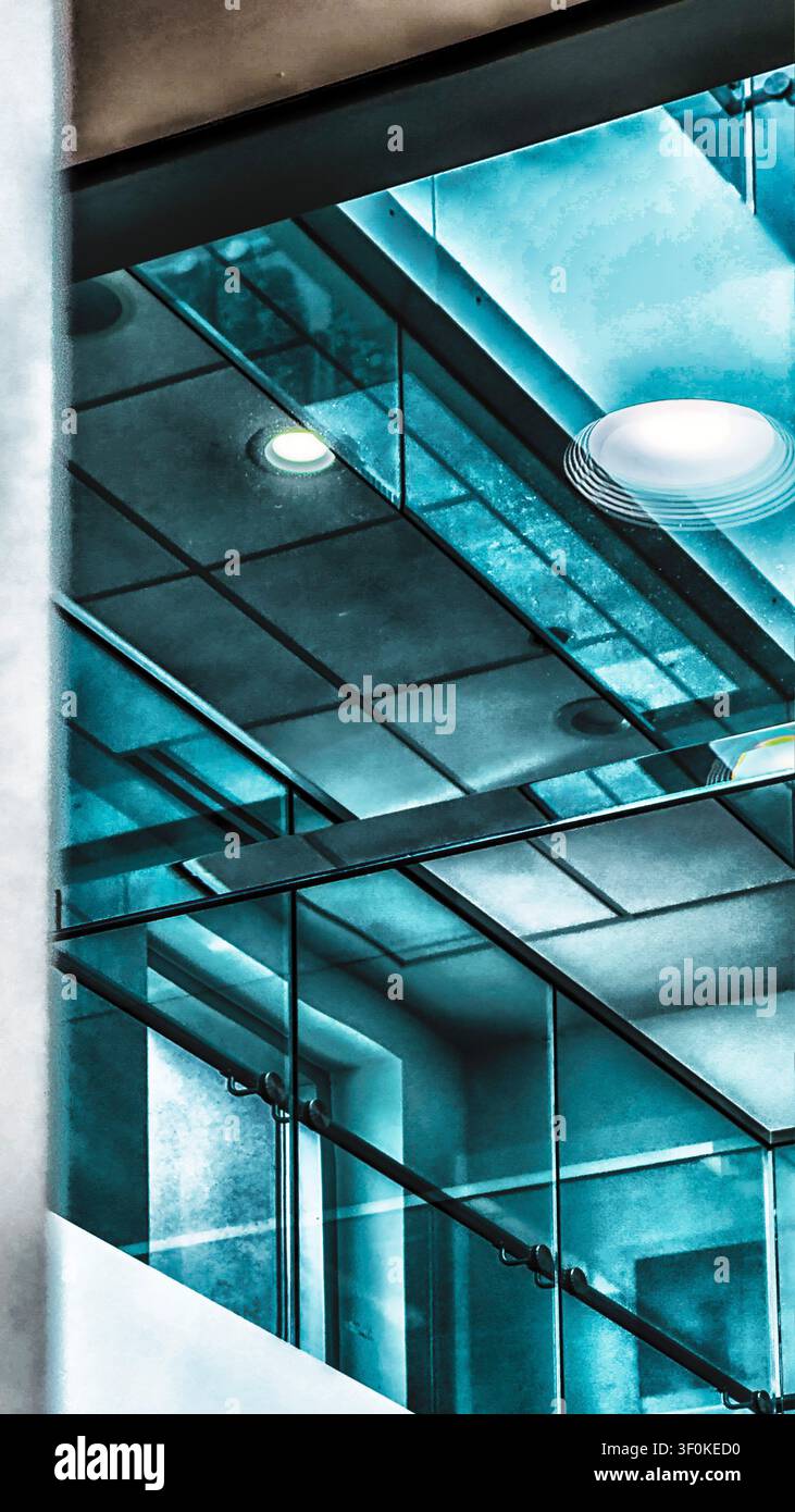 Architectural structure featuring a transparent roof Stock Photo