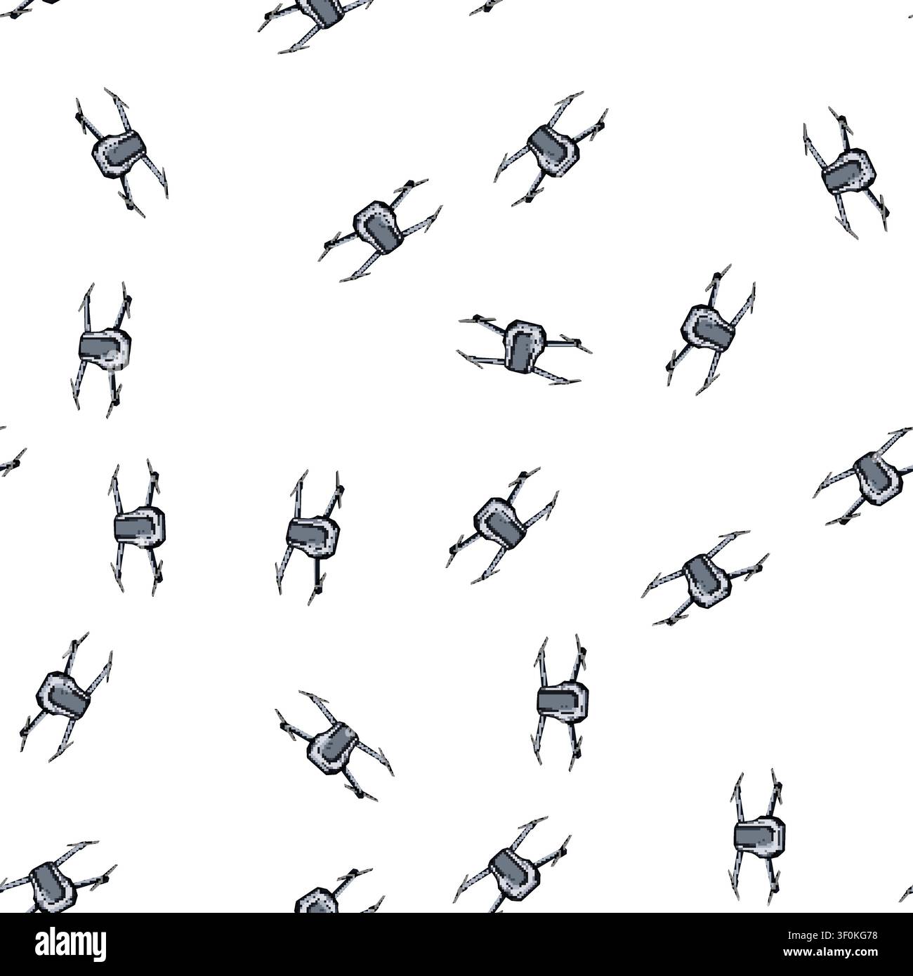 pattern camera quadcopter cartoon. robot delivery, technology mavic, learning sky camera quadcopter sign vector Stock Vector