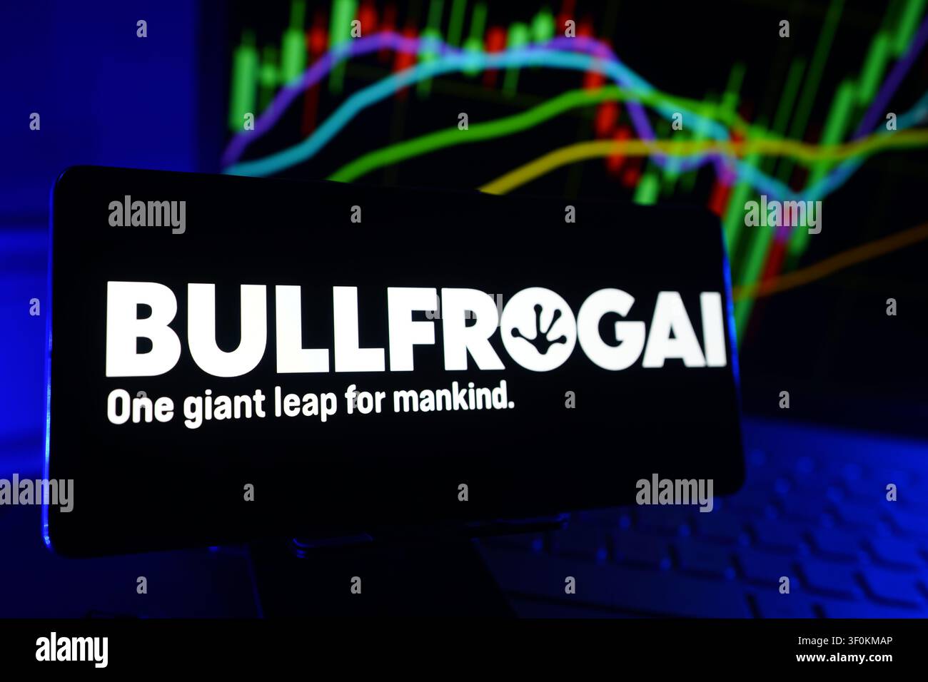 BullfrogAI Artificial Intelligence Technology Company Developing AI Solutions and Advanced Machine Learning Platforms Stock Photo