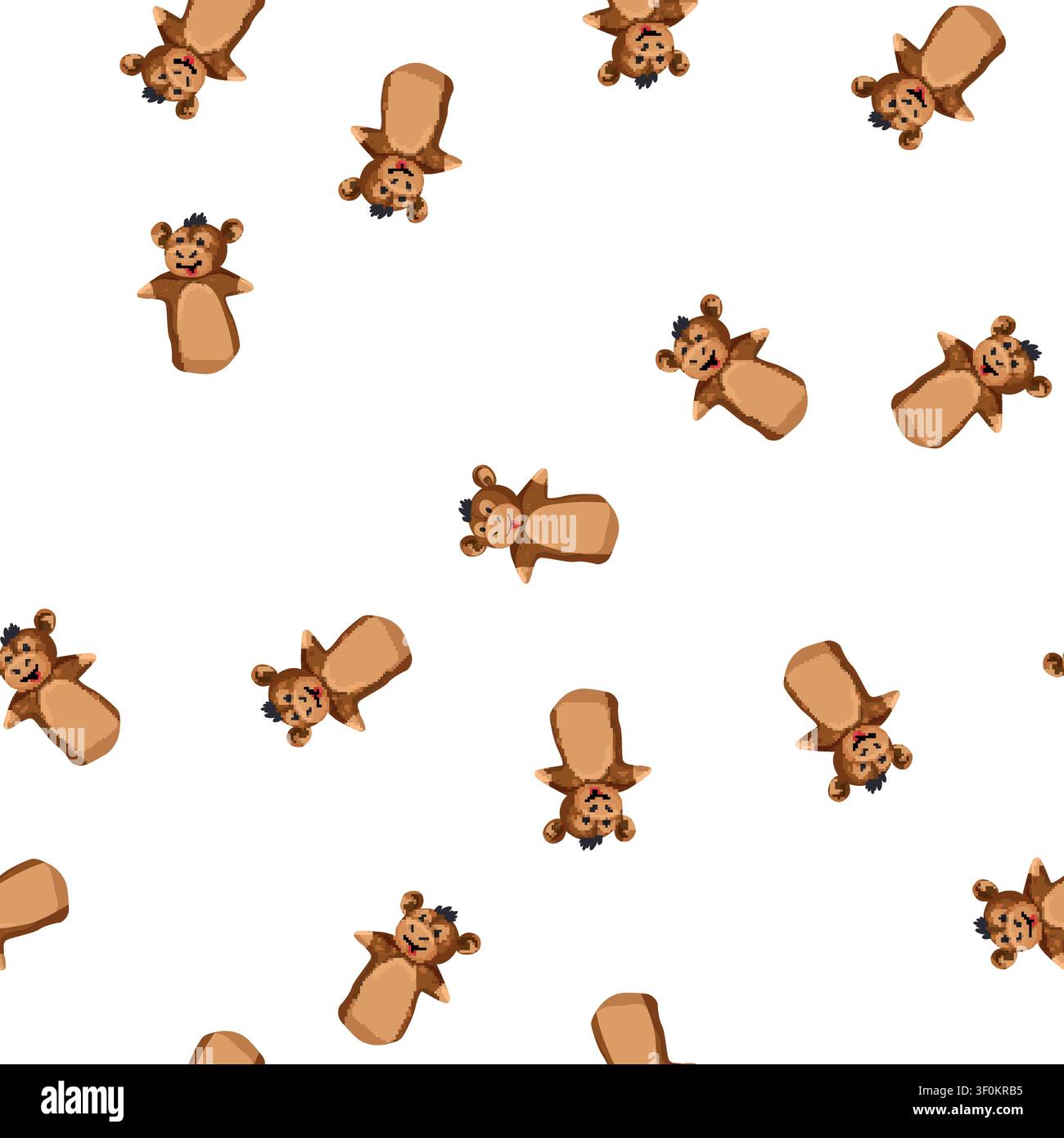 pattern monkey hand puppet cartoon. monkey hand puppet sign vector Stock Vector