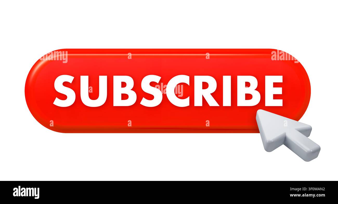 Mouse cursor clicking subscribe button for online content Stock Vector