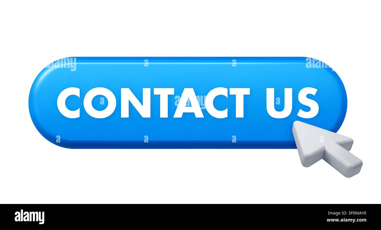 Clicking 3D contact us button website element Stock Vector