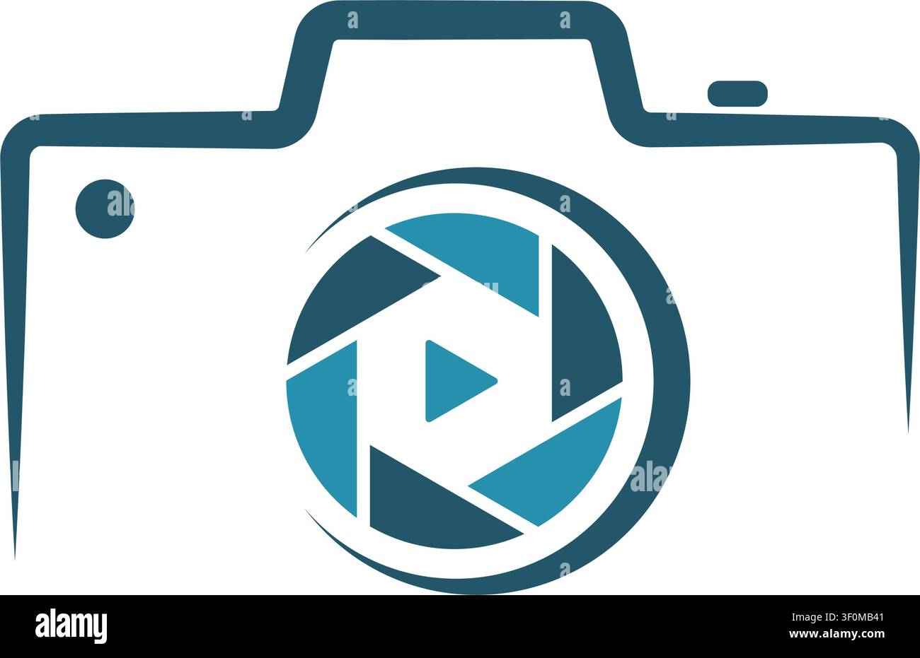 Minimalist camera logo for multimedia branding application Stock Vector