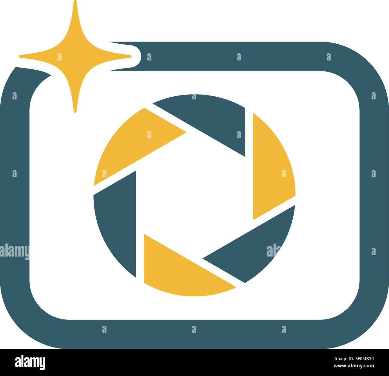 Minimalist camera logo for multimedia branding application Stock Vector