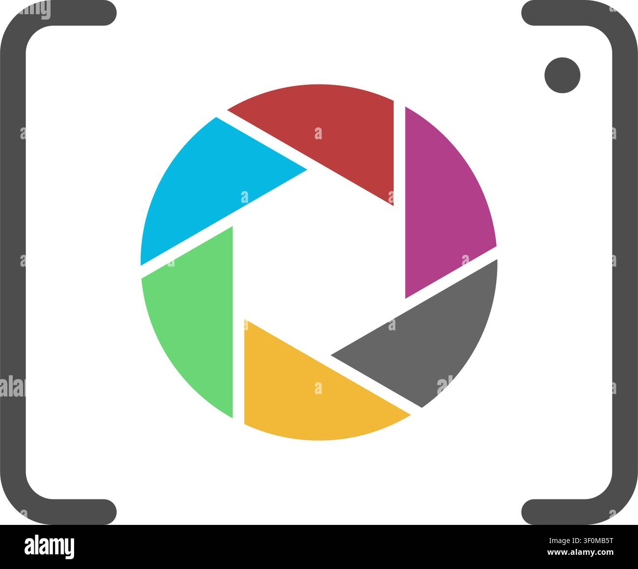 Minimalist camera logo for multimedia branding application Stock Vector