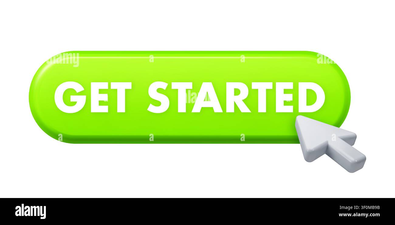 Get started button engaging users initiating new opportunity Stock Vector