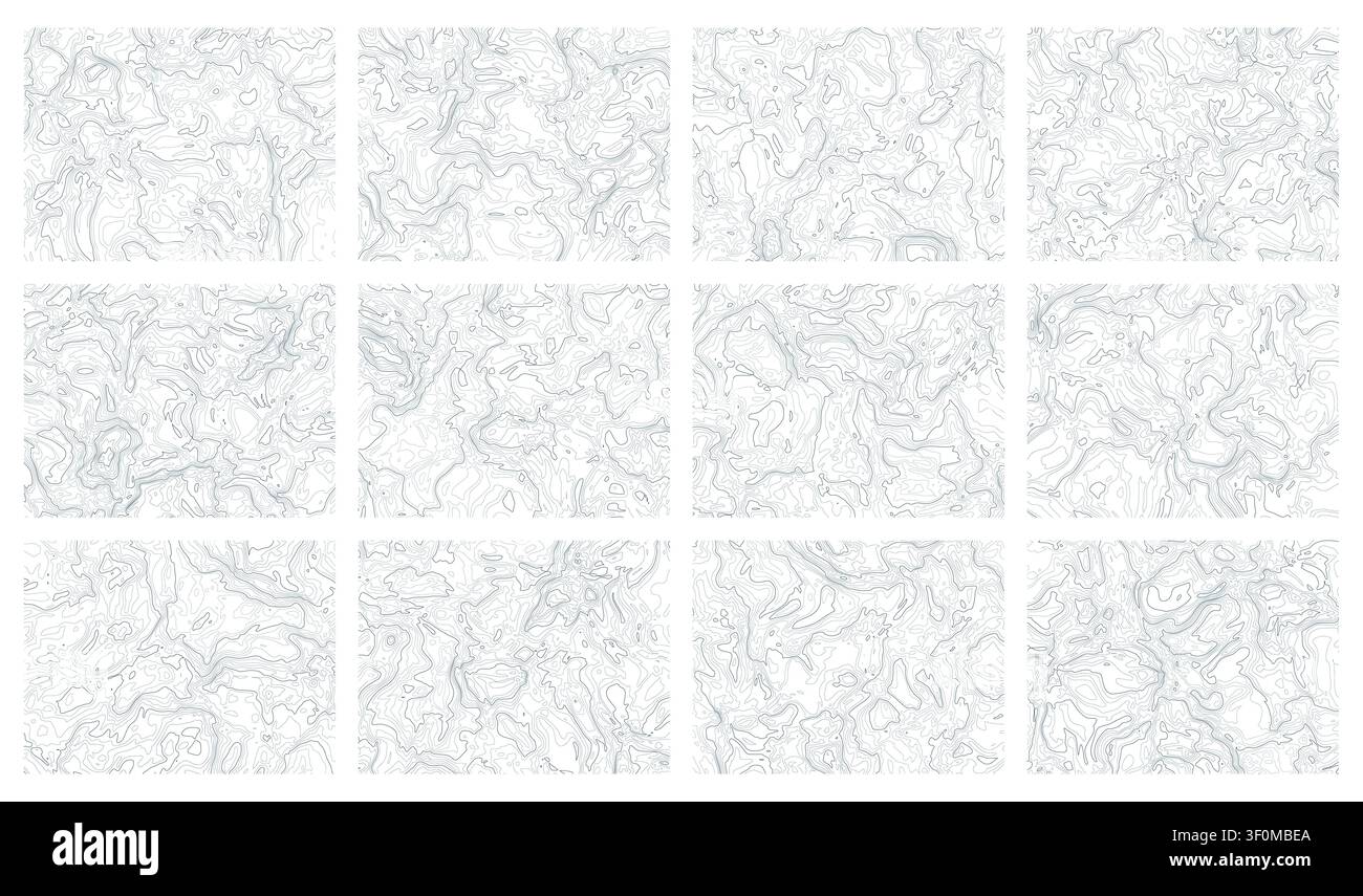 Contour lines creating abstract topographic map pattern background Stock Vector