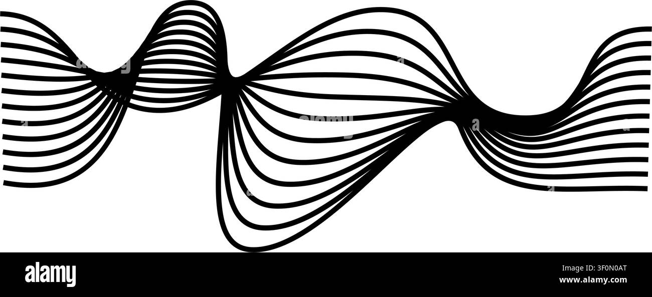 Abstract wavy lines creating dynamic signal flow Stock Vector