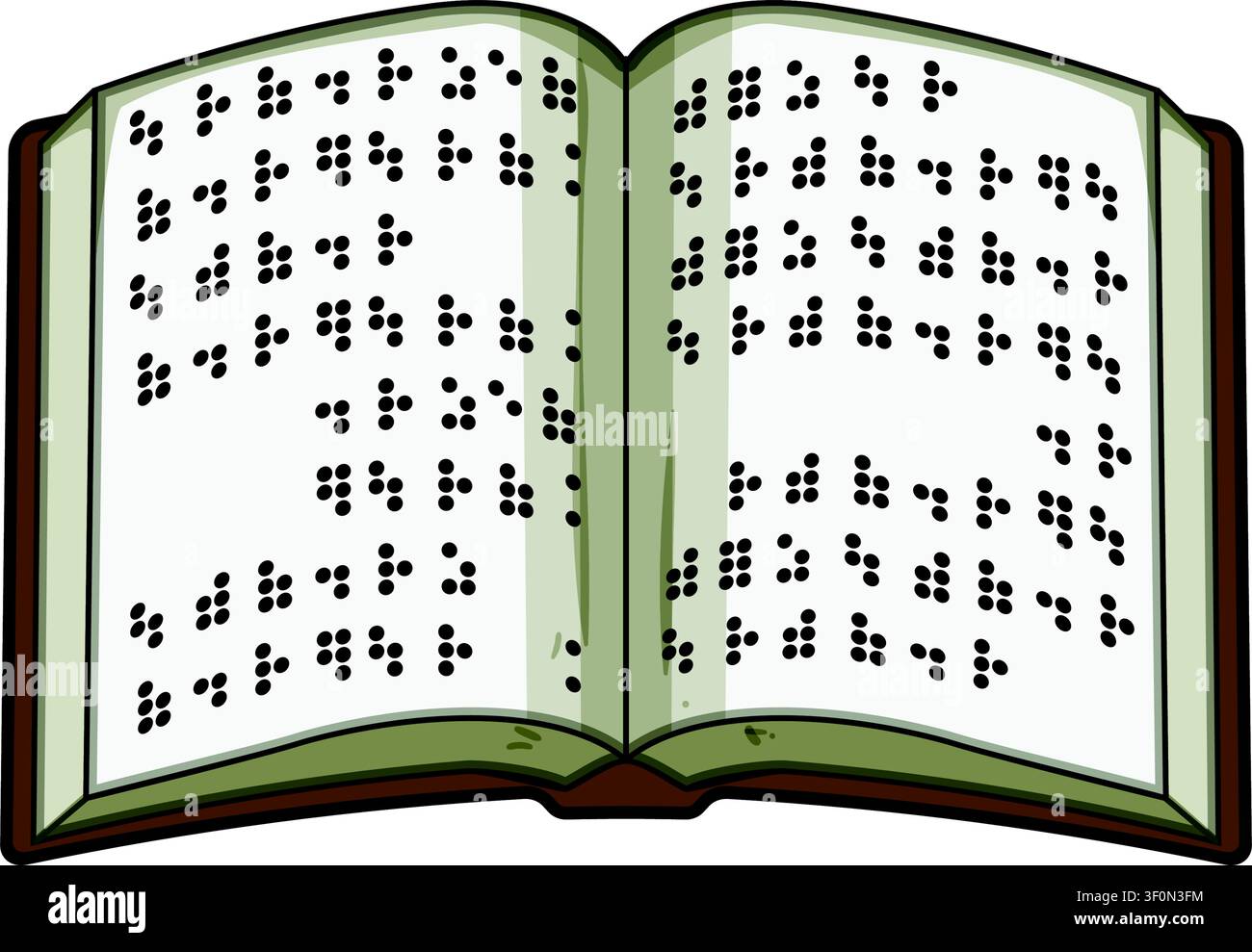 Open book presenting braille alphabet and texture Stock Vector