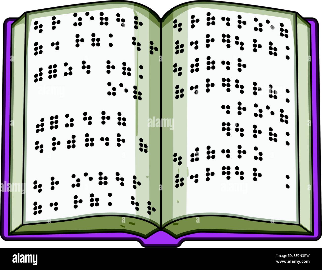 Open book presenting braille text learning education Stock Vector