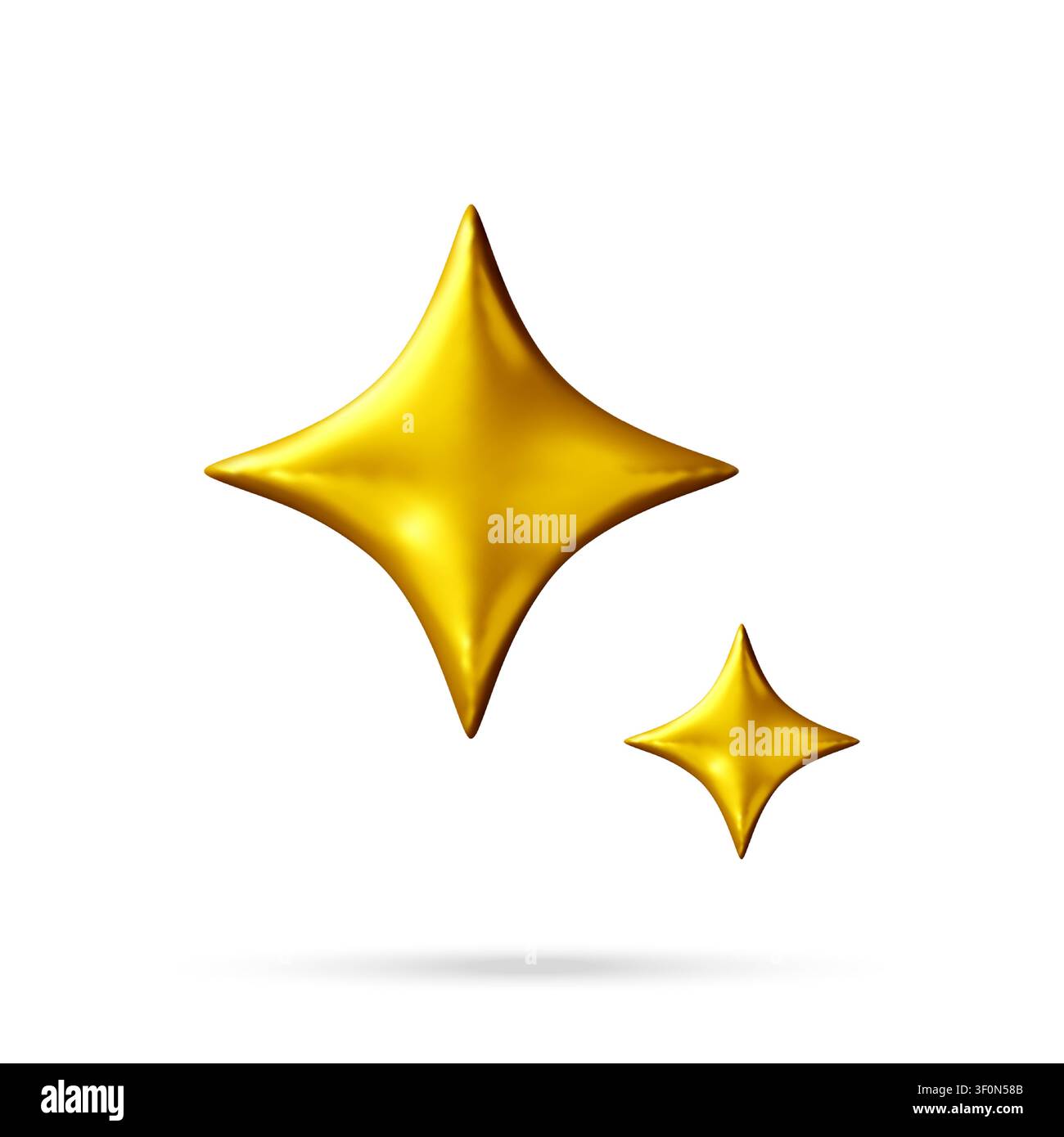 Golden star symbol in 3d style. Stock Vector