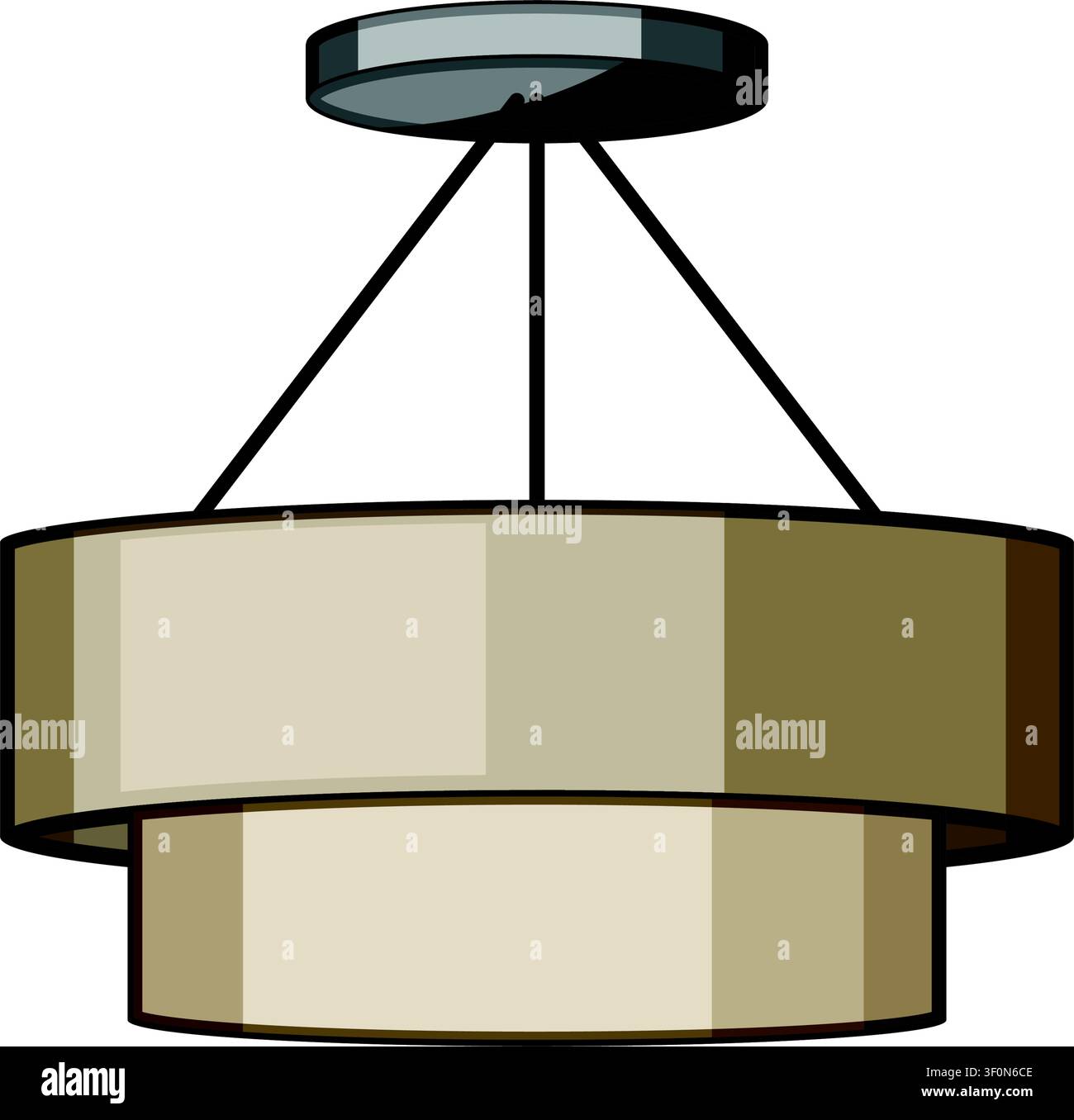 Modern ceiling chandelier illuminating home interior decor Stock Vector