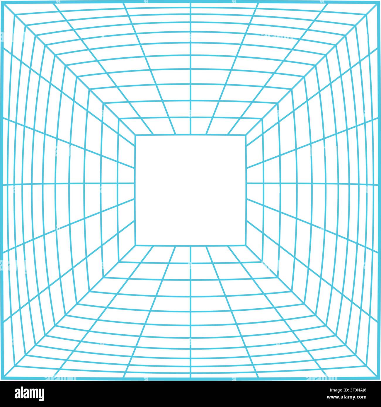 Cyber grid tunnel generating digital background concept Stock Vector