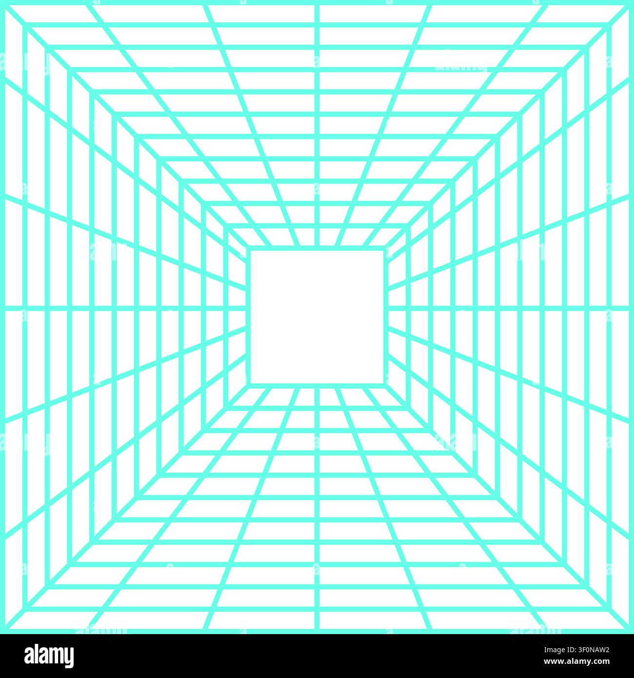 Cyber grid tunnel generating digital data background Stock Vector