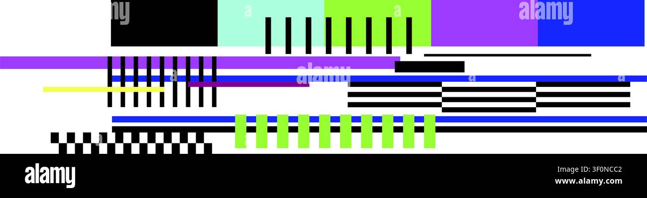 Digital glitch abstract design creating geometric pattern Stock Vector