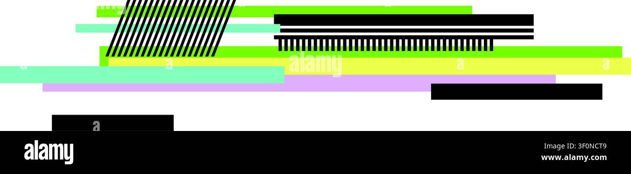 Digital glitch effect creating abstract colorful lines Stock Vector