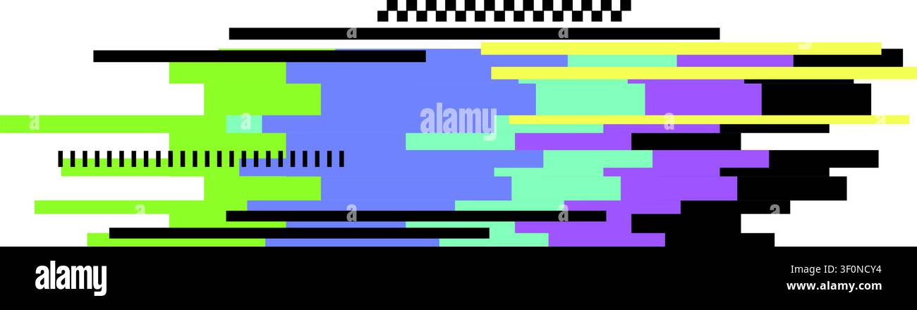 Digital glitch effect creating abstract pixel art background Stock Vector